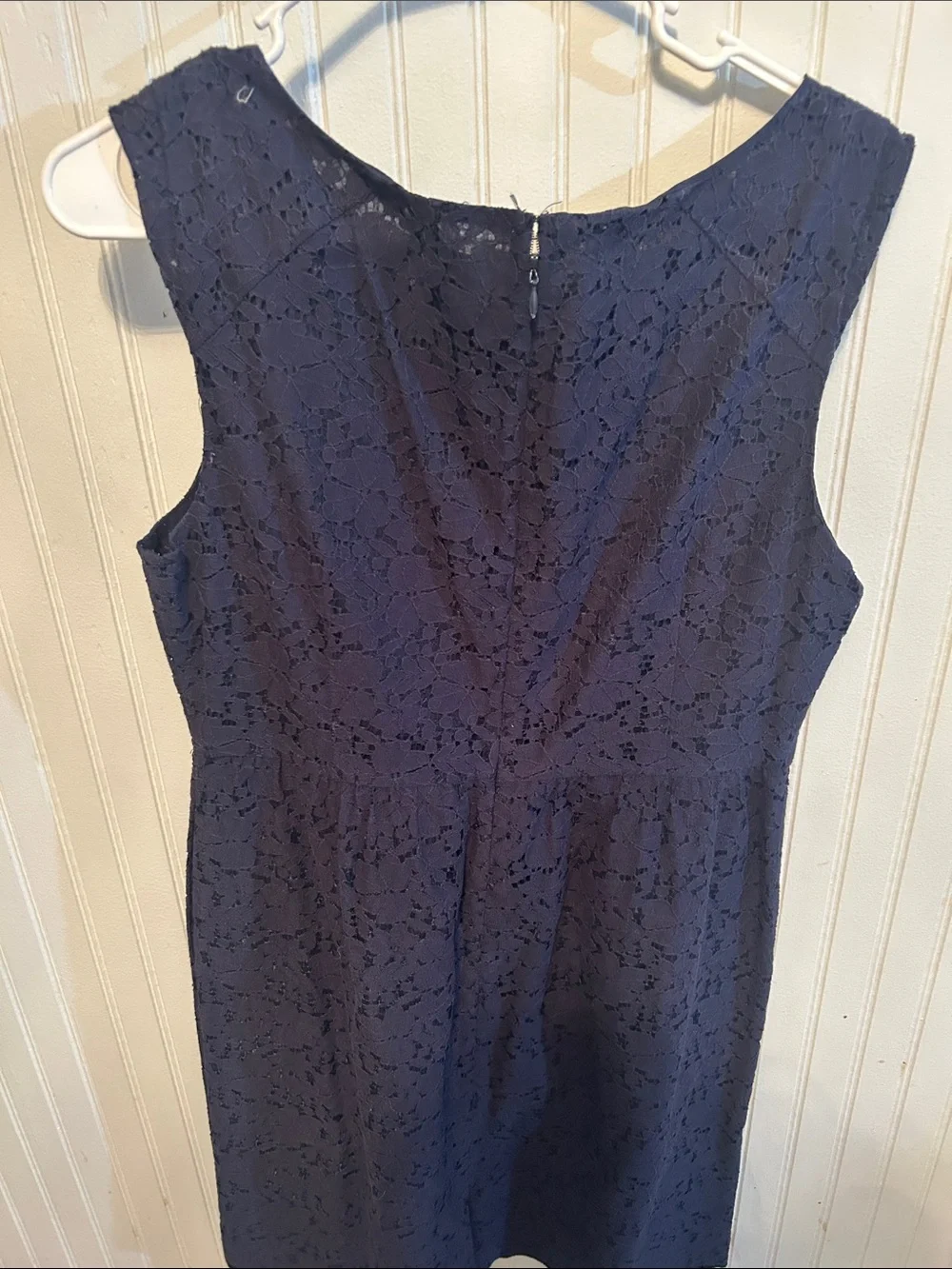J. Crew Navy Lace Sleeveless Scoop-Neck Dress